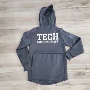 Georgia Tech Yellow Jackets Adidas Gray Game Mode Pullover Hoodie Size Small